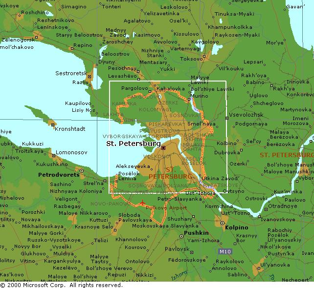 St. Petersburg regional map